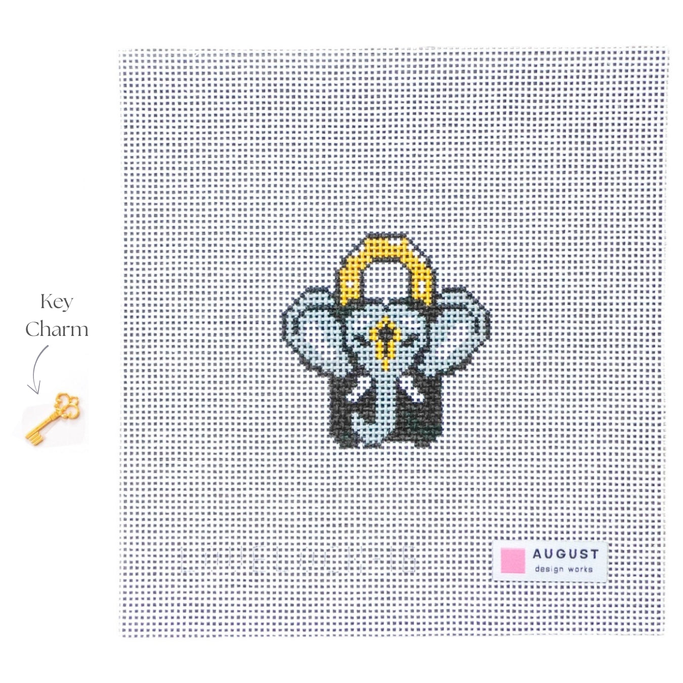 Elephant Love Lock - Needlepoint Canvas + Key Charm (Wholesale)