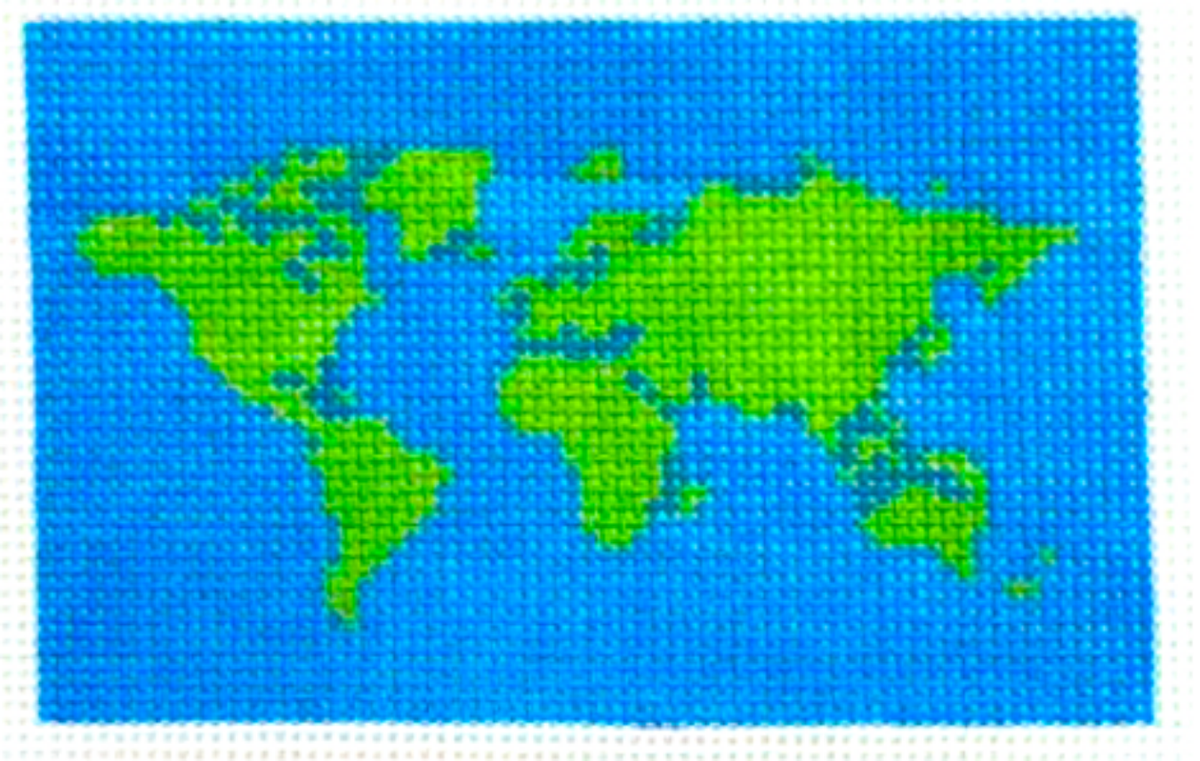 World Map - Needlepoint Paperweight Kit (Wholesale)
