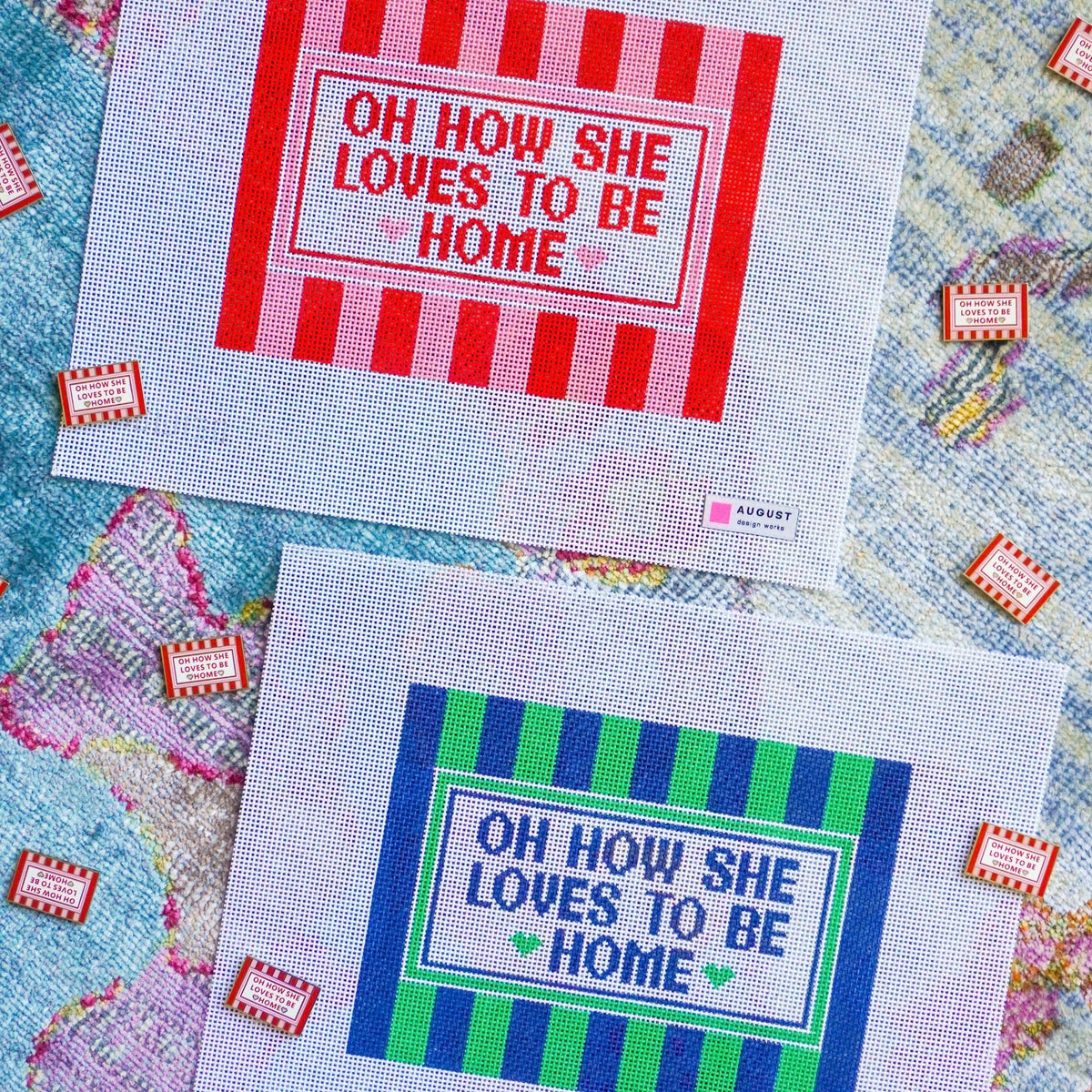 Oh How She Loves To Be Home™ - Large Needlepoint Canvas