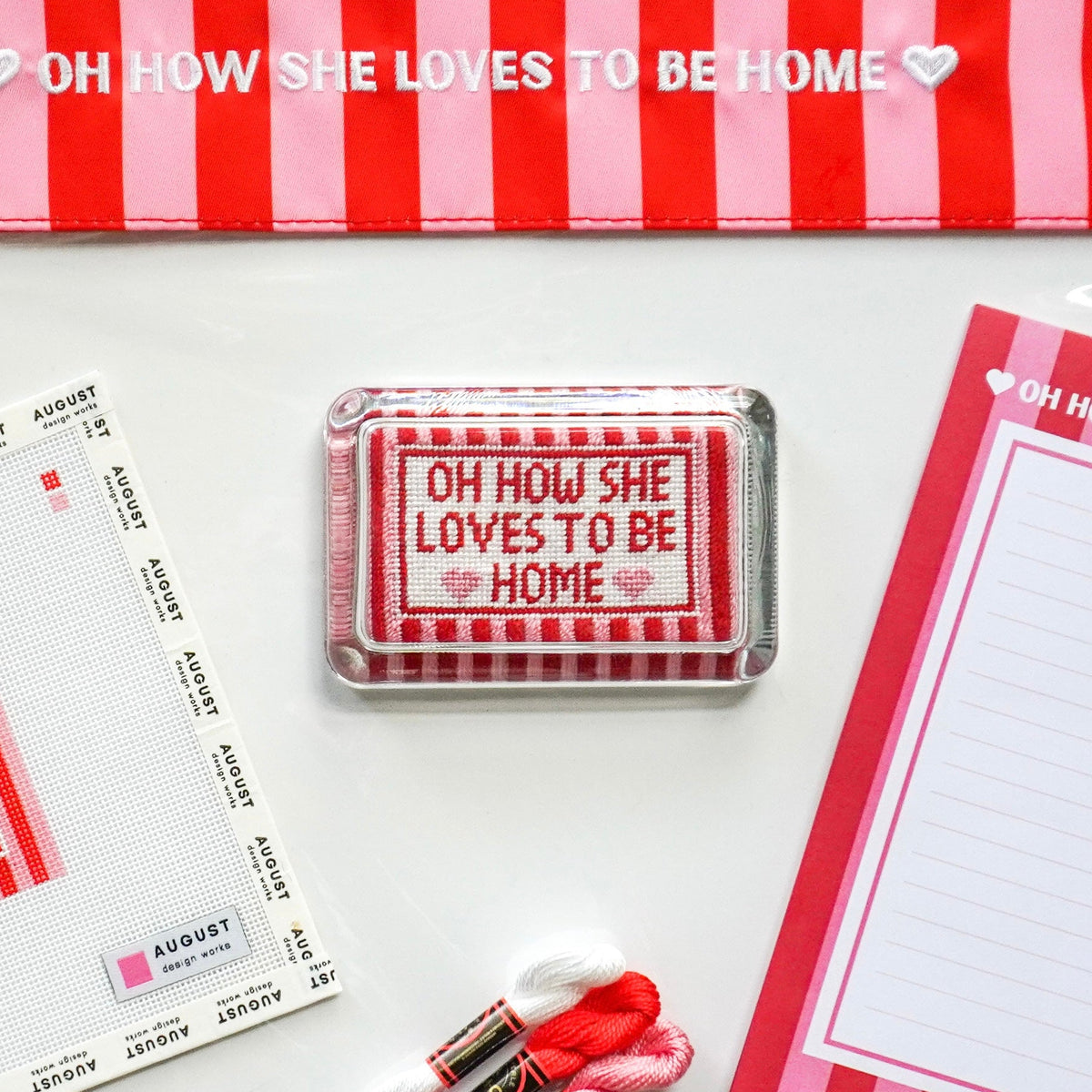 Oh How She Loves To Be Home - Needlepoint Paperweight Kit