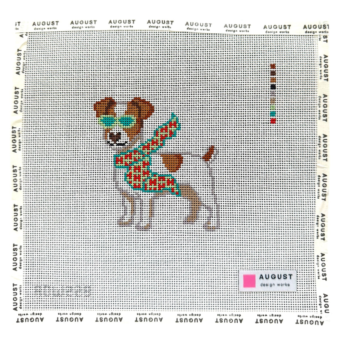 Bougie Jack Russell - Needlepoint Canvas (Wholesale)