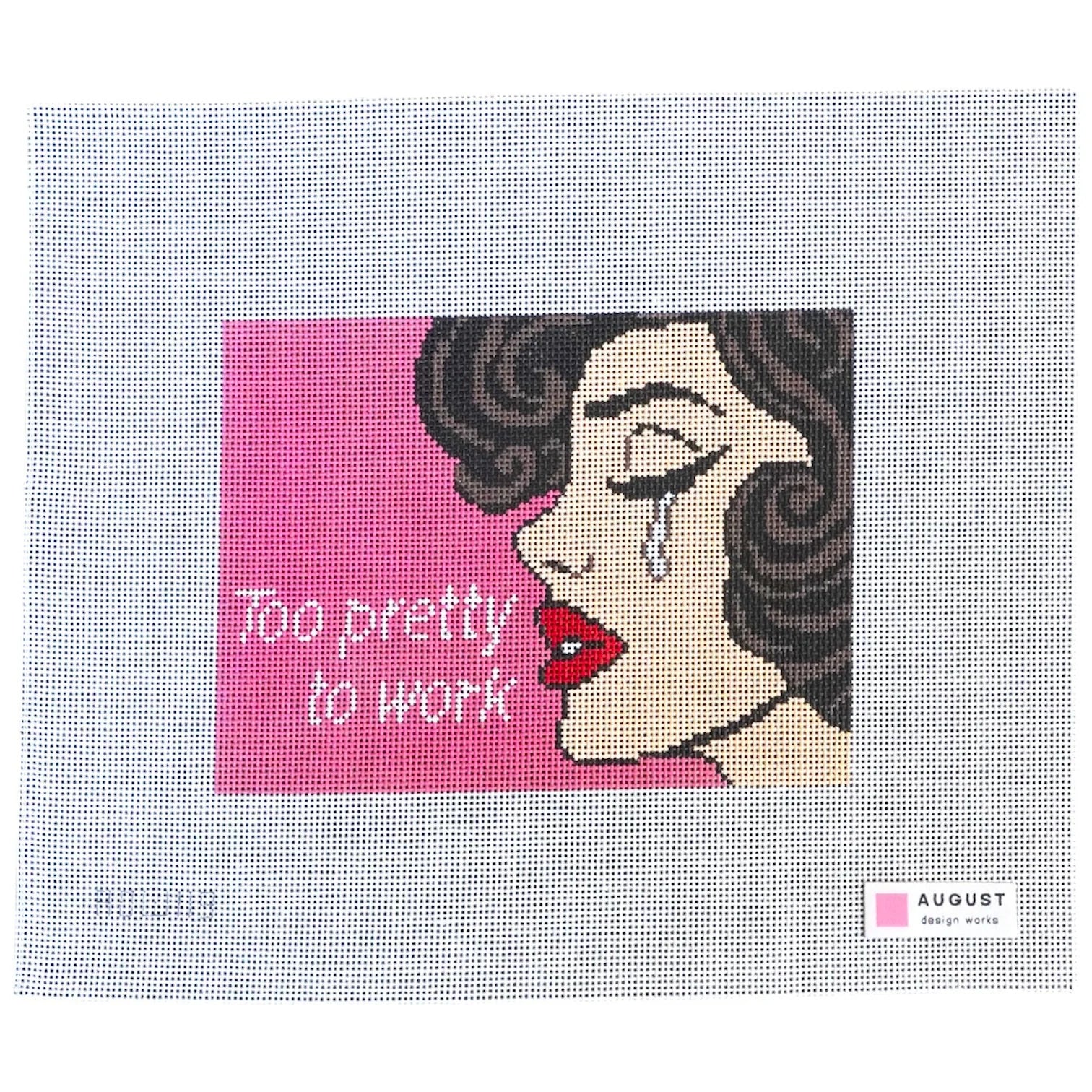 Too Pretty to Work - Needlepoint Canvas (Wholesale)