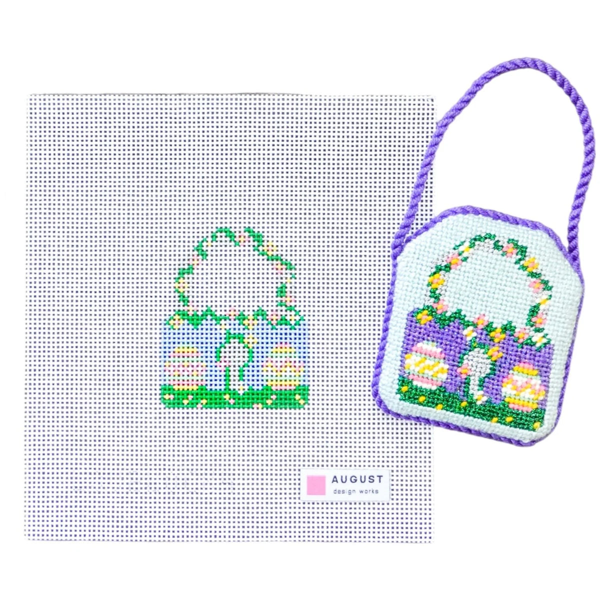 Easter Love Lock - Needlepoint Canvas + Key Charm