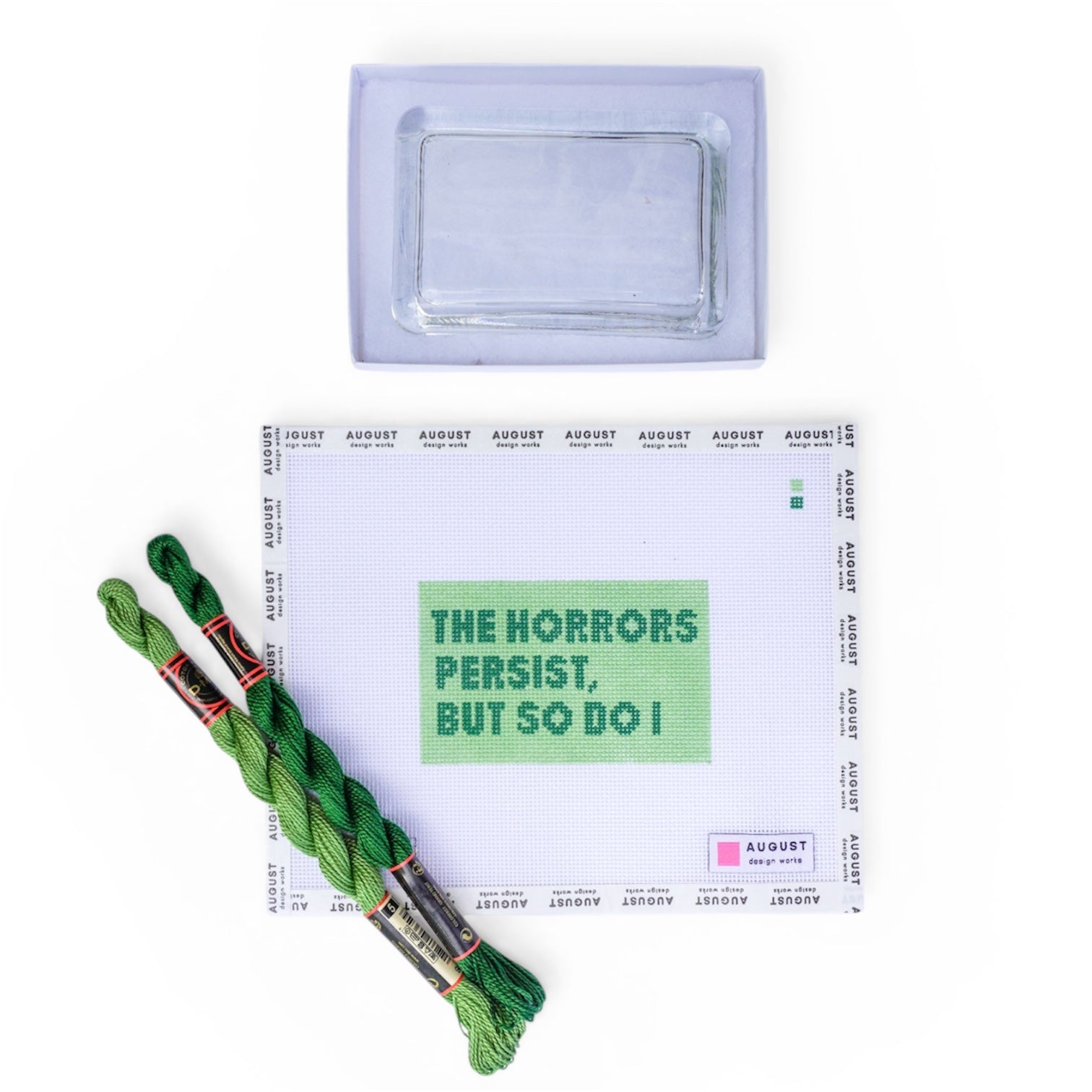 The Horrors Persist But So Do I - Needlepoint Paperweight Kit