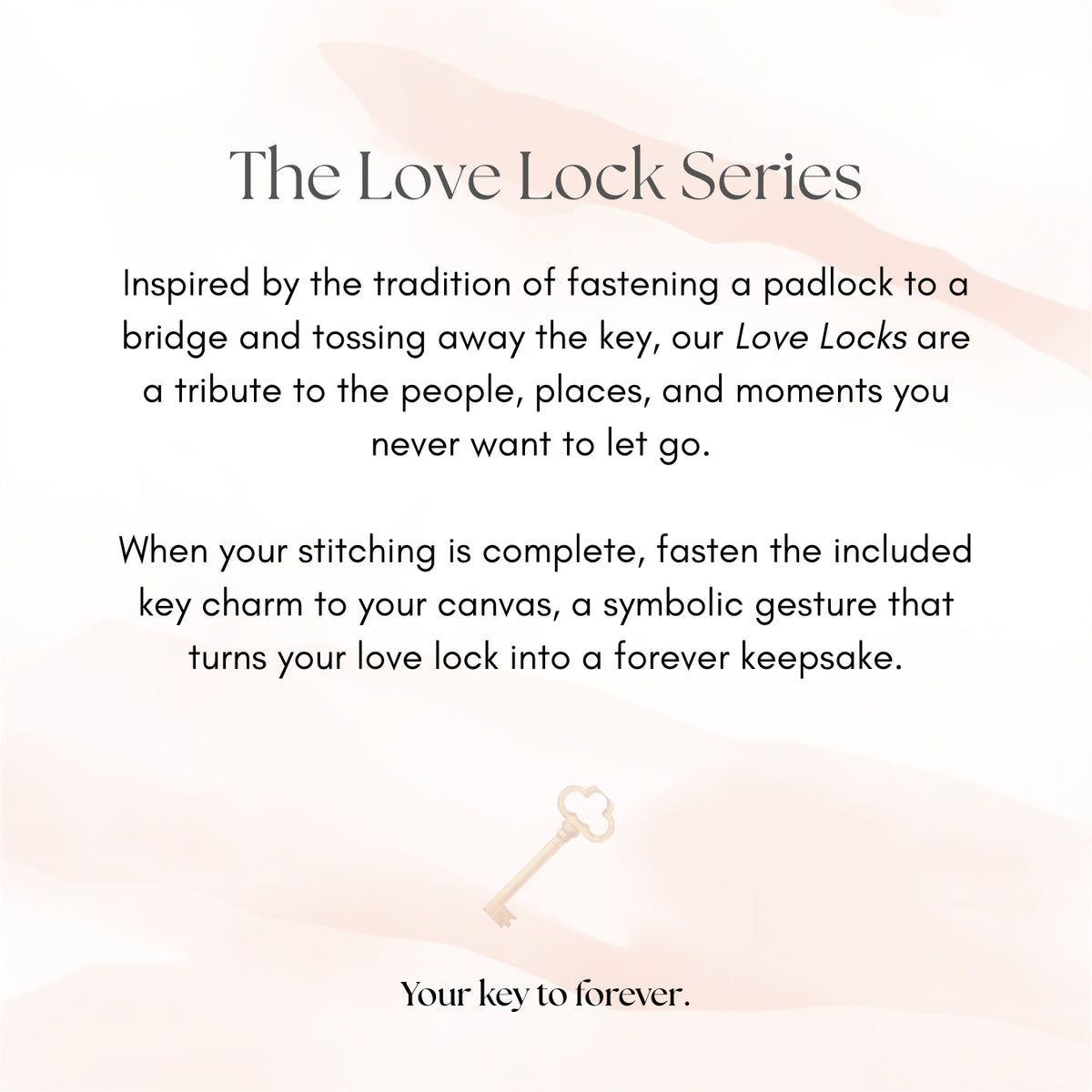 Bag Charm Love Lock - Needlepoint Canvas + Key Charm