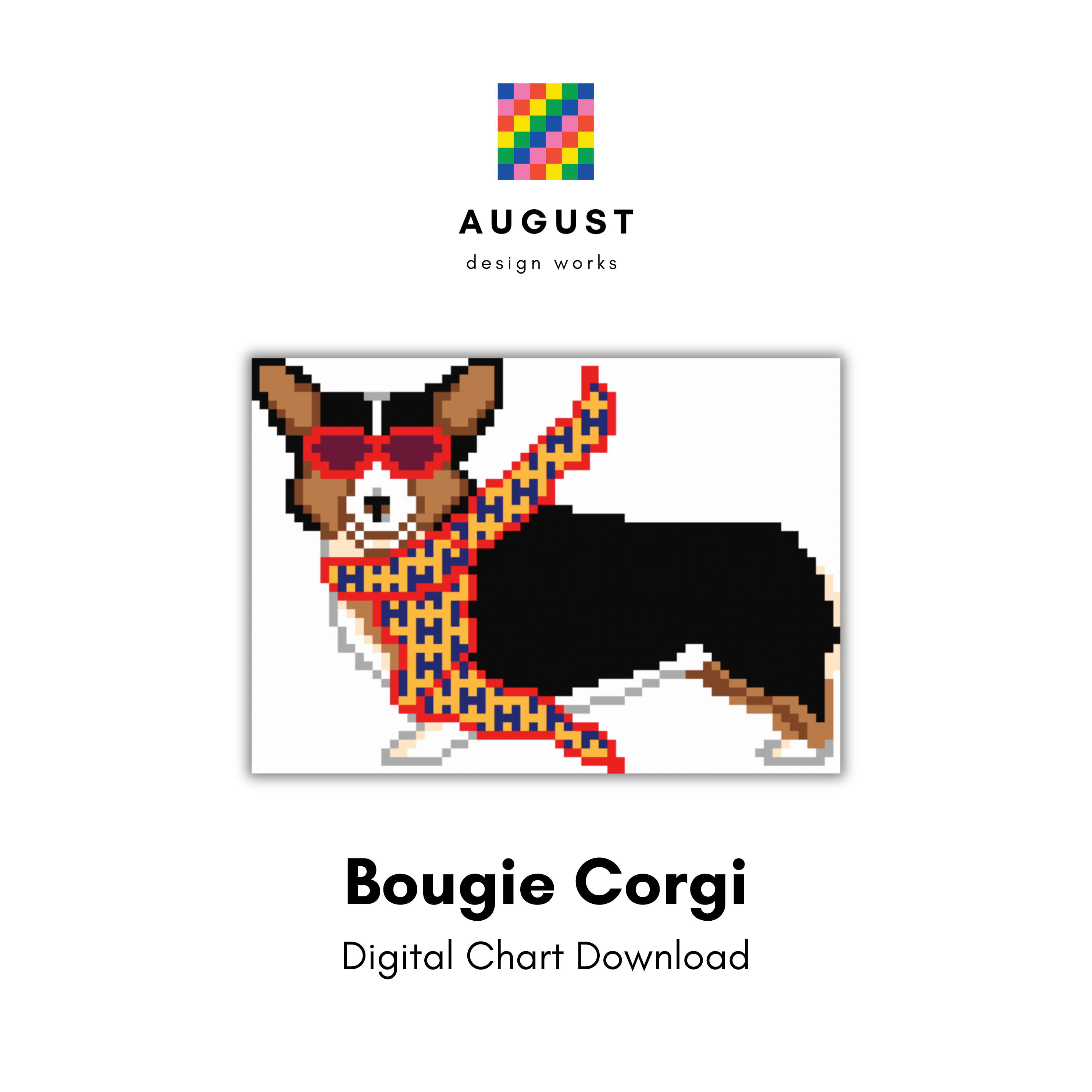 Bougie Corgi - Digital Needlepoint Chart