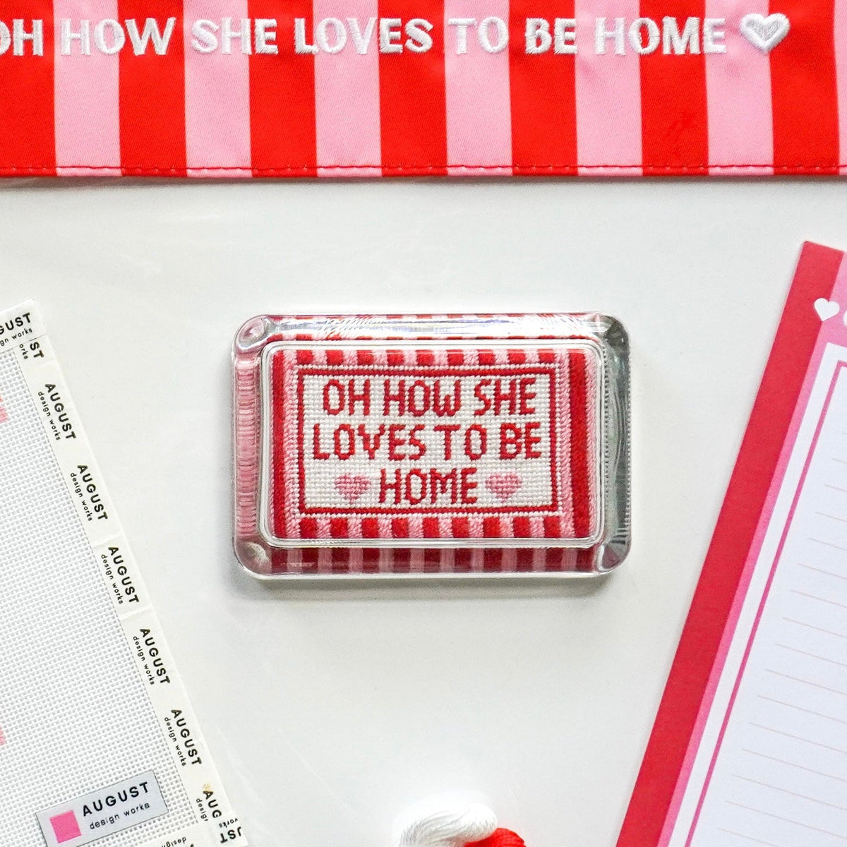 Oh How She Loves To Be Home - Needlepoint Paperweight Kit