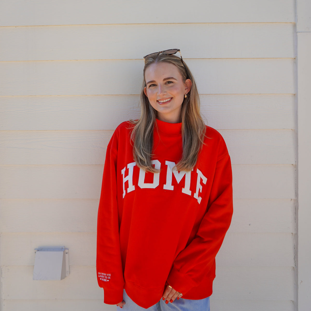Oh How She Loves To Be Home™ - Mockneck Sweatshirt
