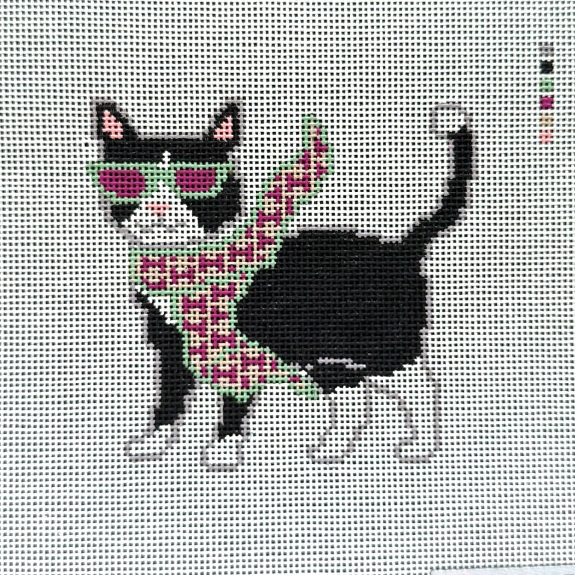 Bougie Tuxedo Cat - Needlepoint Canvas (Wholesale)