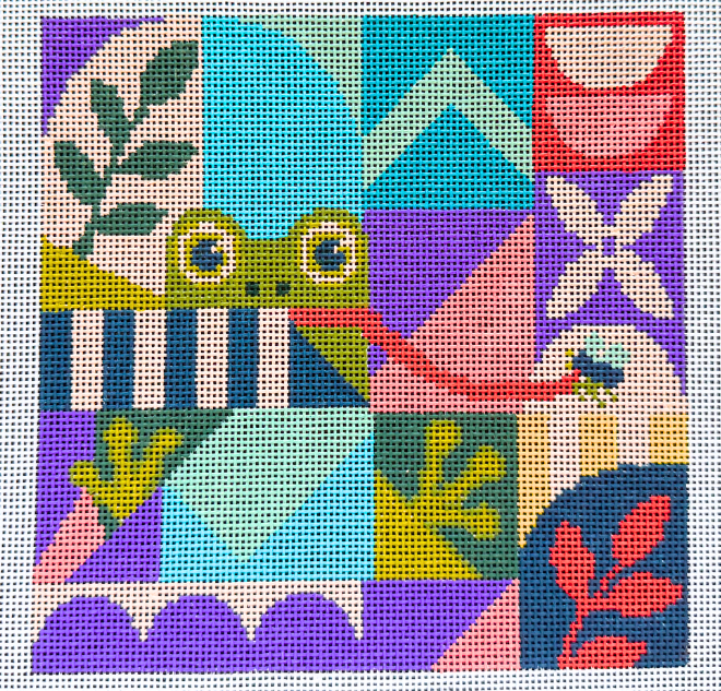 Eye Spy Frog - Needlepoint Canvas (Wholesale)