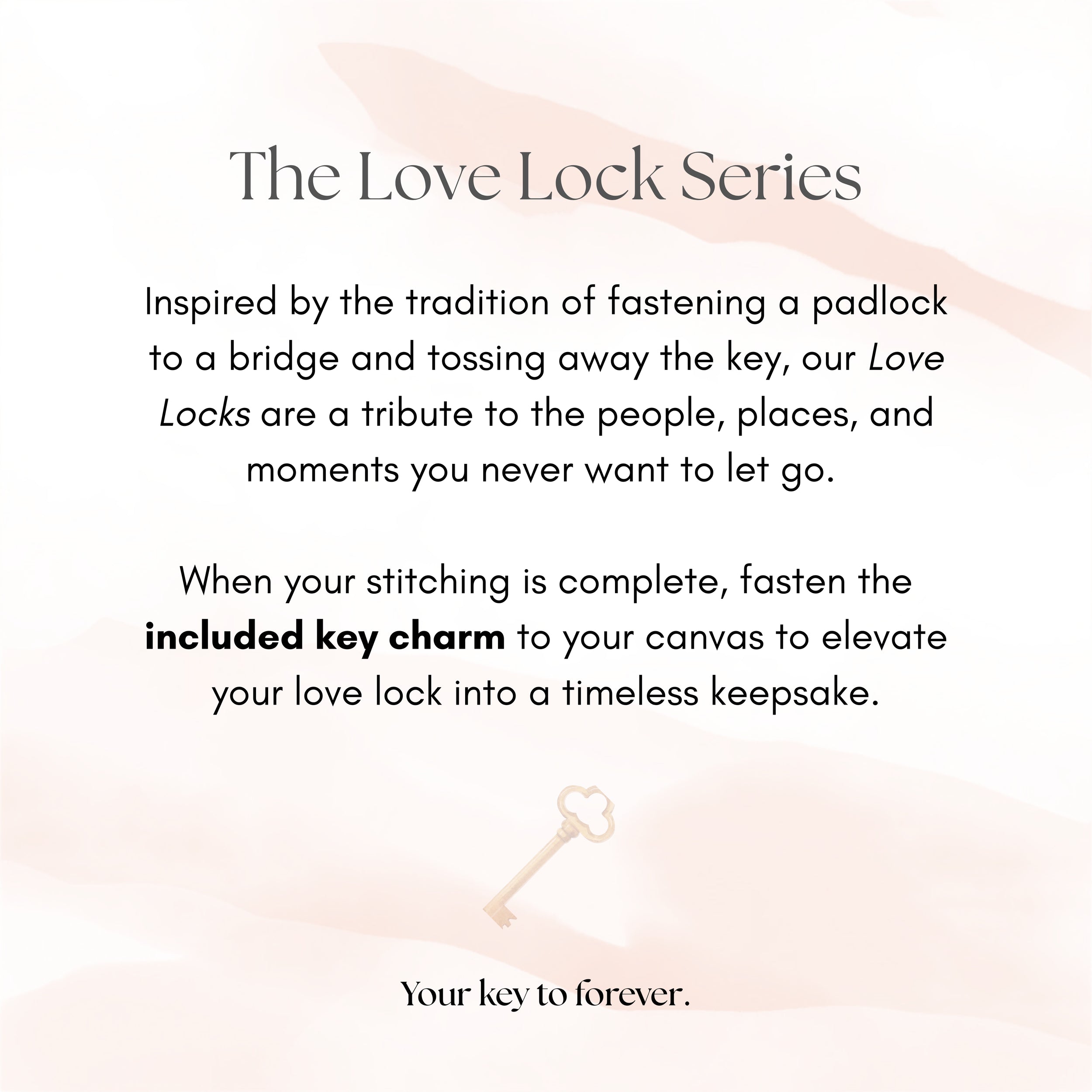 Tiffany Blue Love Lock - Needlepoint Canvas + Key Charm
