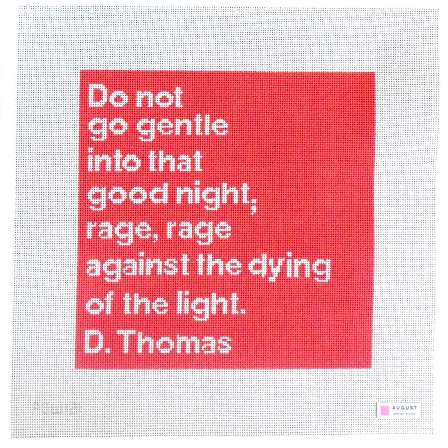 Do Not Go Gentle - Library Series - Needlepoint Canvas