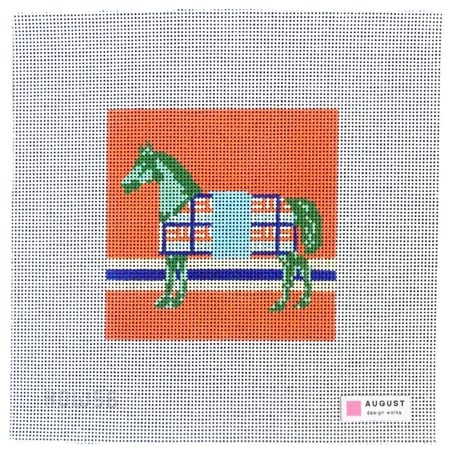 Green Blanket Horse - Needlepoint Canvas