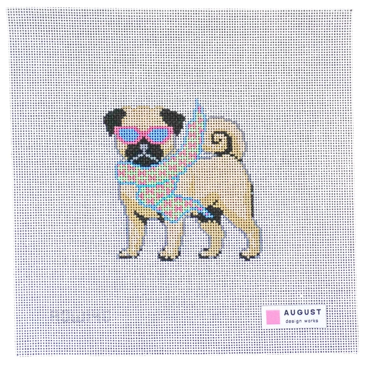 Bougie Pug - Needlepoint Canvas