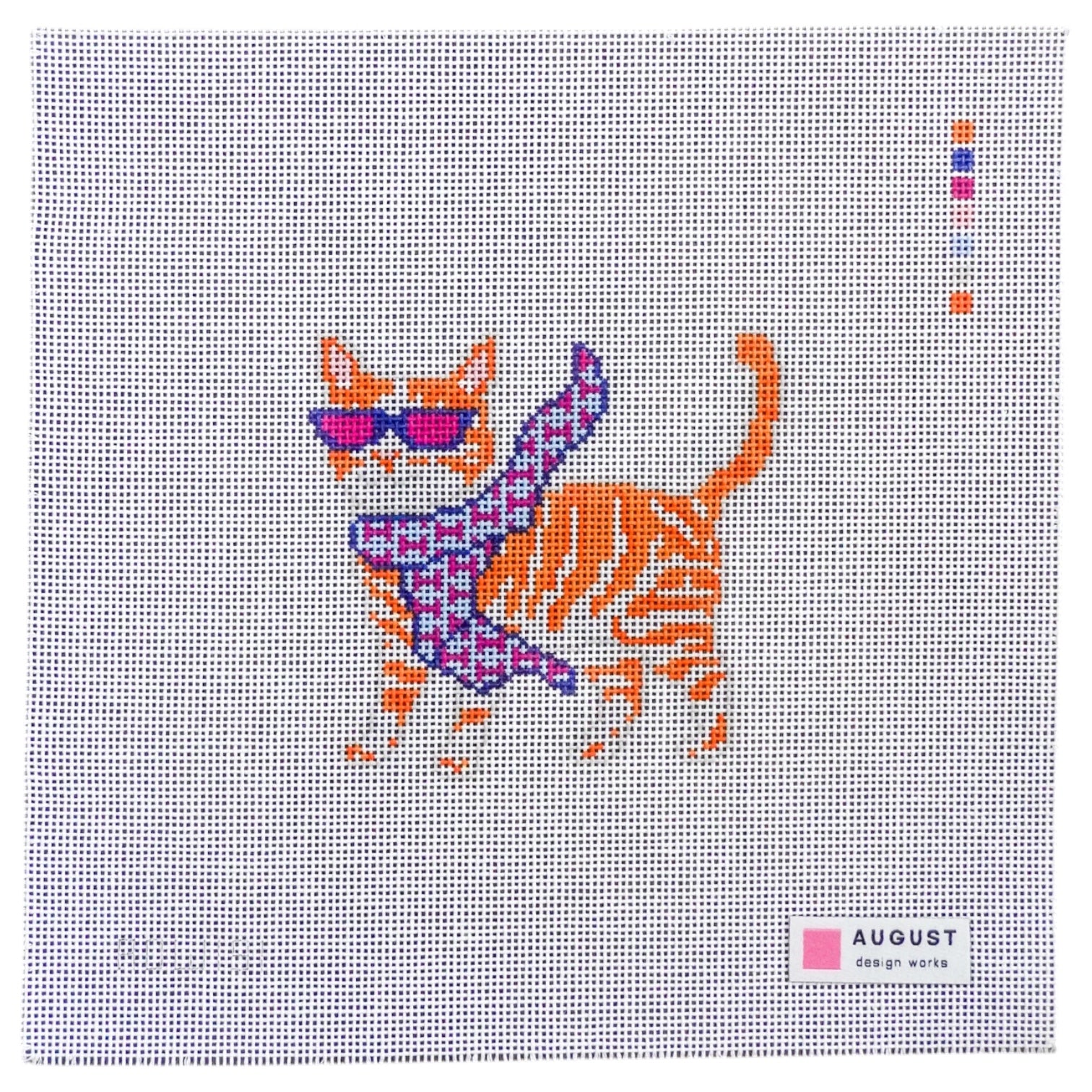 Bougie Orange Tabby Cat - Needlepoint Canvas