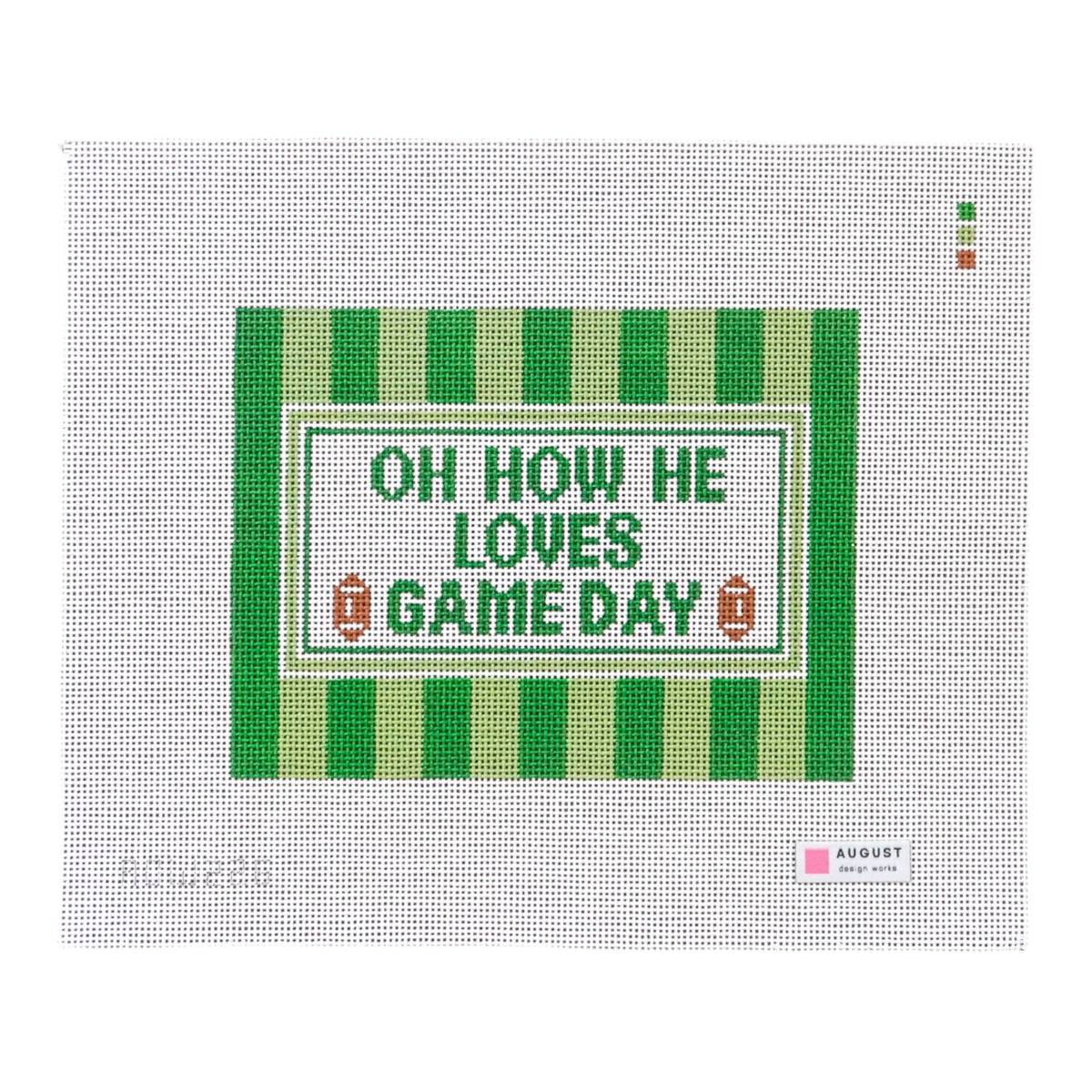 Oh How He Loves Game Day - Needlepoint Canvas (Wholesale)